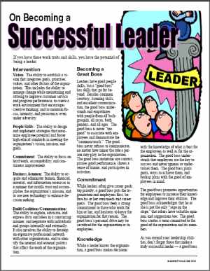 E103 Becoming a Successful Leader (Supervisor) - HandoutsPlus.com