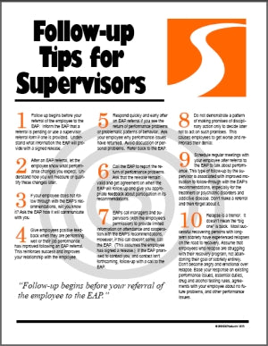 S182V EAP Follow-up Tips for Supervisors - HandoutsPlus.com