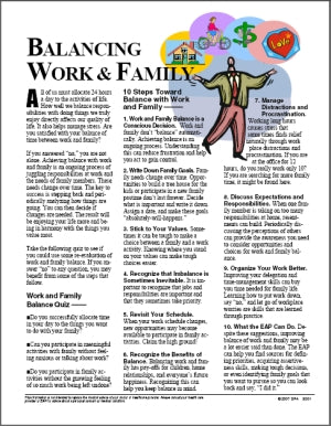 E001 Balancing Work and Family - HandoutsPlus.com