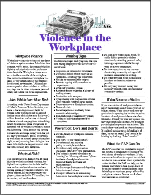 E011 Preventing Violence in the Workplace - HandoutsPlus.com
