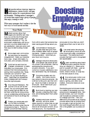 E061 Boosting Employee Morale - HandoutsPlus.com