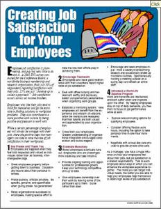 E099 Creating Job Satisfaction for Employees (supervisor) - HandoutsPlus.com