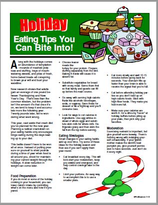 E118 - Holiday Eating Tips You Can Bite Into - HandoutsPlus.com
