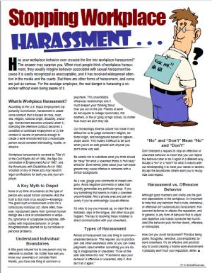 E125 Stopping Workplace Harassment - HandoutsPlus.com