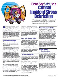 E130 Don't Say "No!" to Critical Incident Stress Debriefing - HandoutsPlus.com