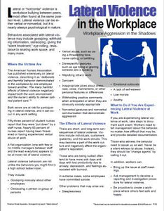 E151 Lateral Violence in the Workplace - HandoutsPlus.com