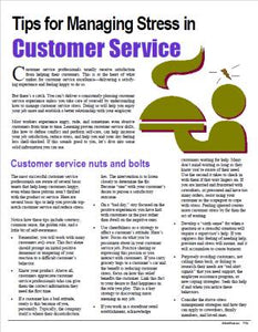 E152 Tips for Managing Stress in Customer Service - HandoutsPlus.com