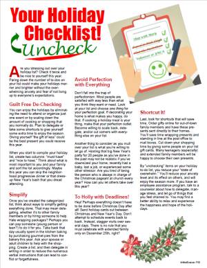 E153 Your Holiday Checklist Uncheck - HandoutsPlus.com