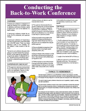 S176V  Back to Work Conference Guidelines - HandoutsPlus.com