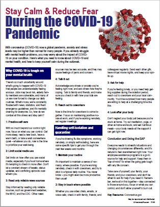 E166 Stay Calm and Reduce Fear During the COVID-19 Pandemic - HandoutsPlus.com
